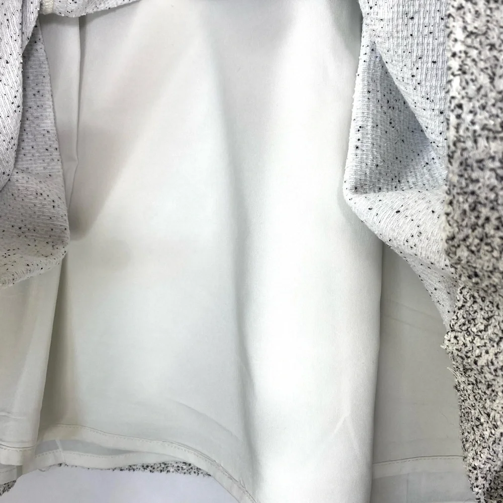 Club Monaco Black White Speckled Cotton Blend Fit Flare Dress Sz S Luxury Zipper - Picture 4 of 11